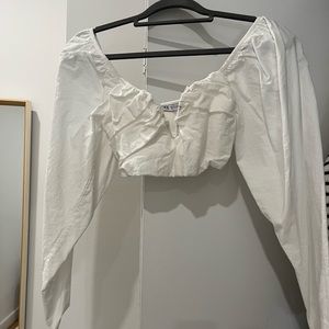 Zara white crop top